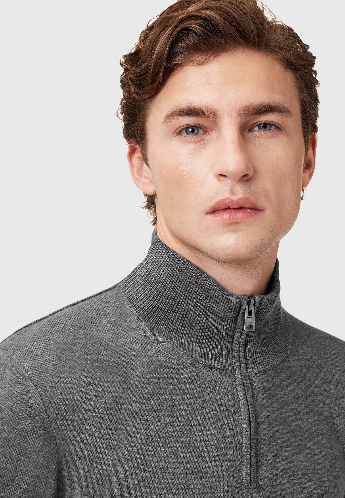 AllSaintsKILBURN ZIP FUNNEL - Strickpullover