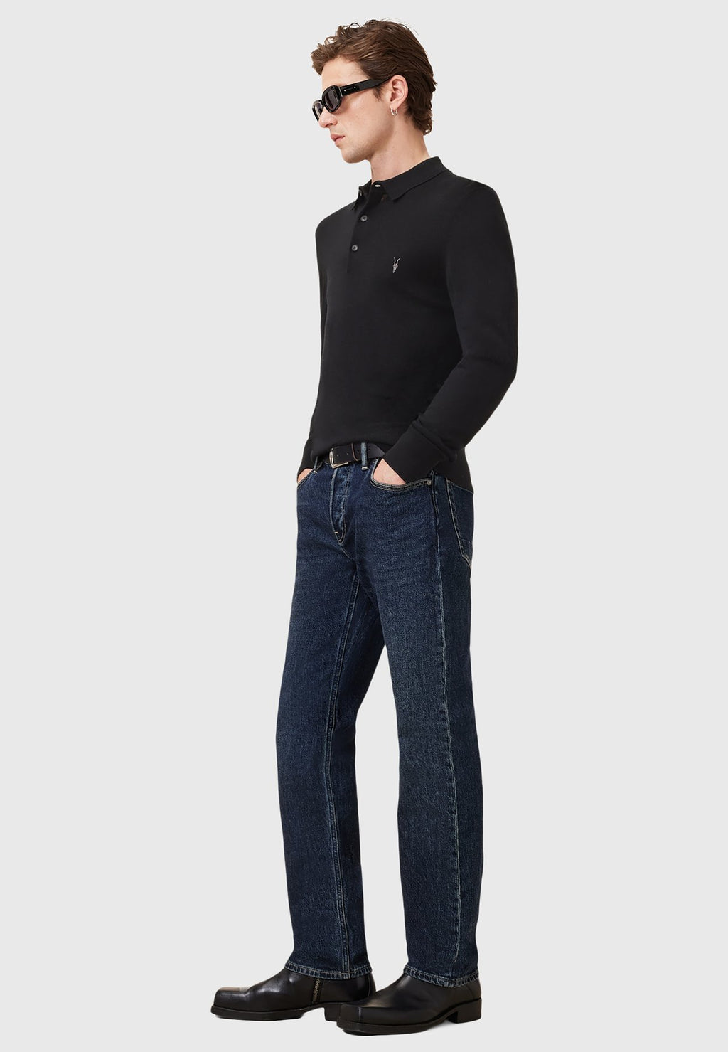 AllSaintsMODE MERINO LS POLO - Strickpullover