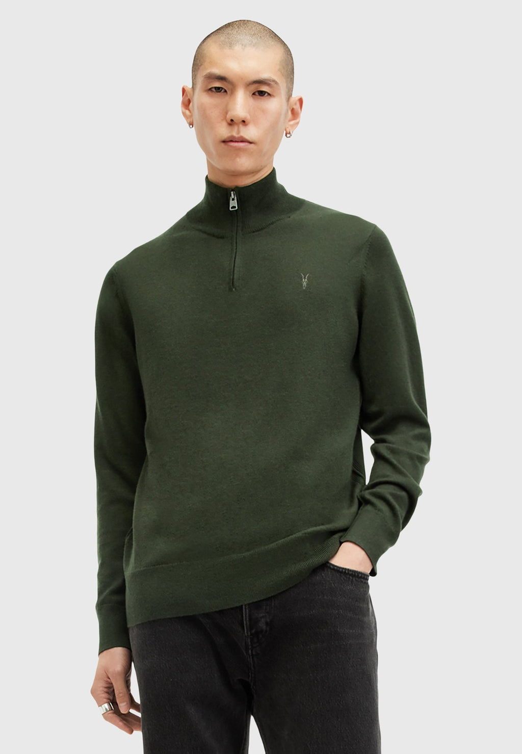 AllSaintsKILBURN ZIP FUNNEL - Strickpullover