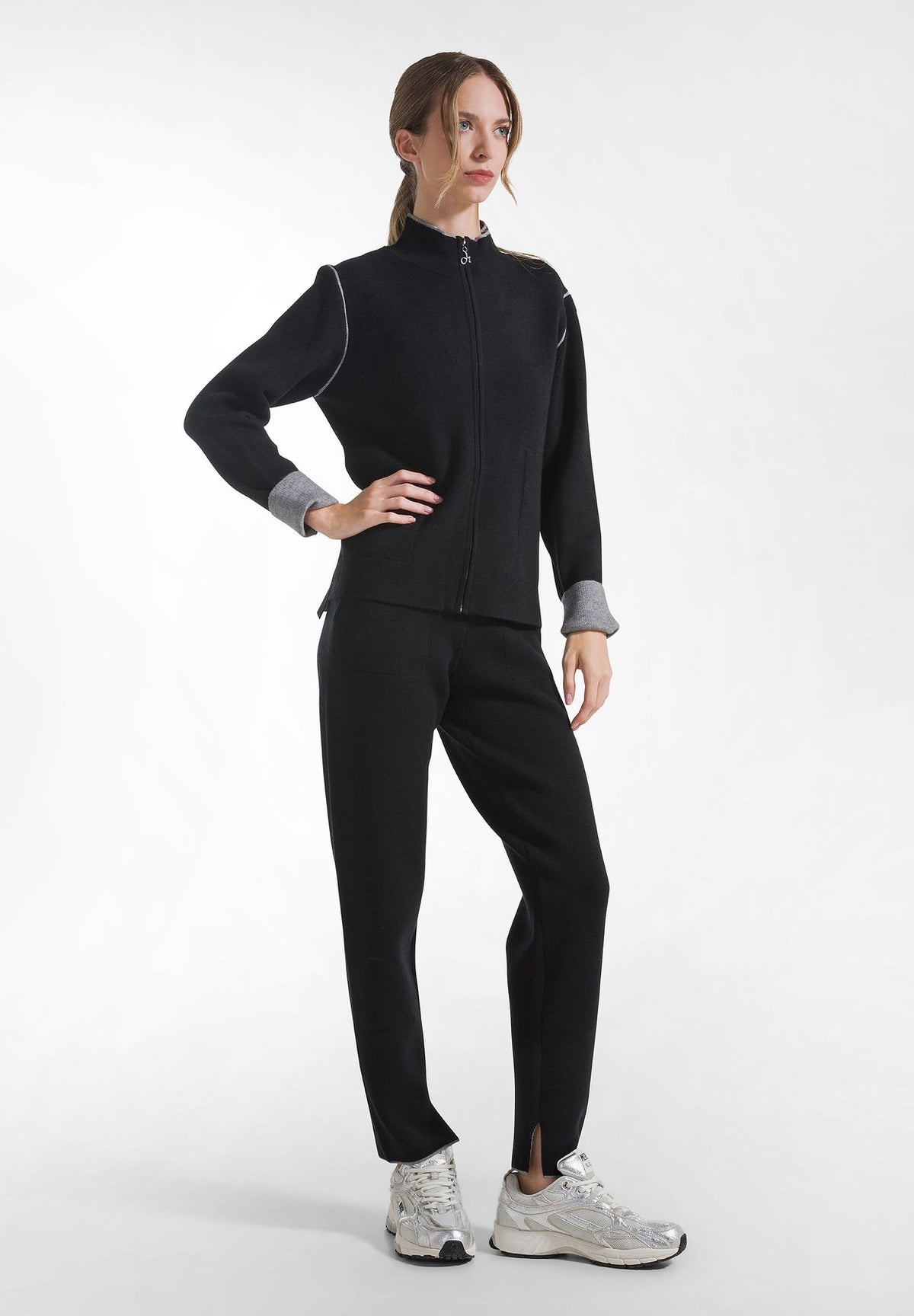 DehaSTRAIGHT BI-COLOUR TROUSERS - TROUSERS - Jogginghose