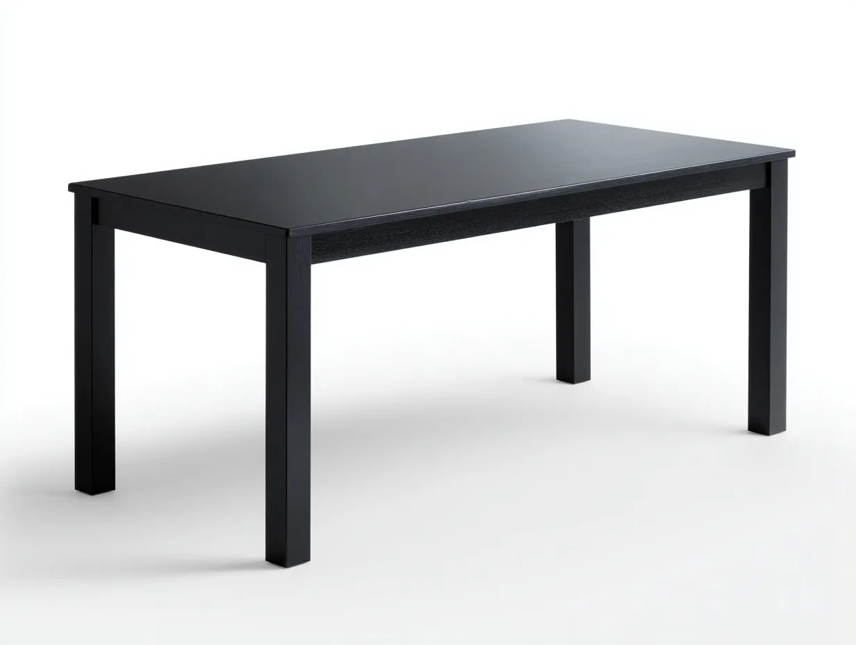 Esstisch Holz 170x85x76 cm - Schwarz - rechteckiger Massivlook für Esszimmer