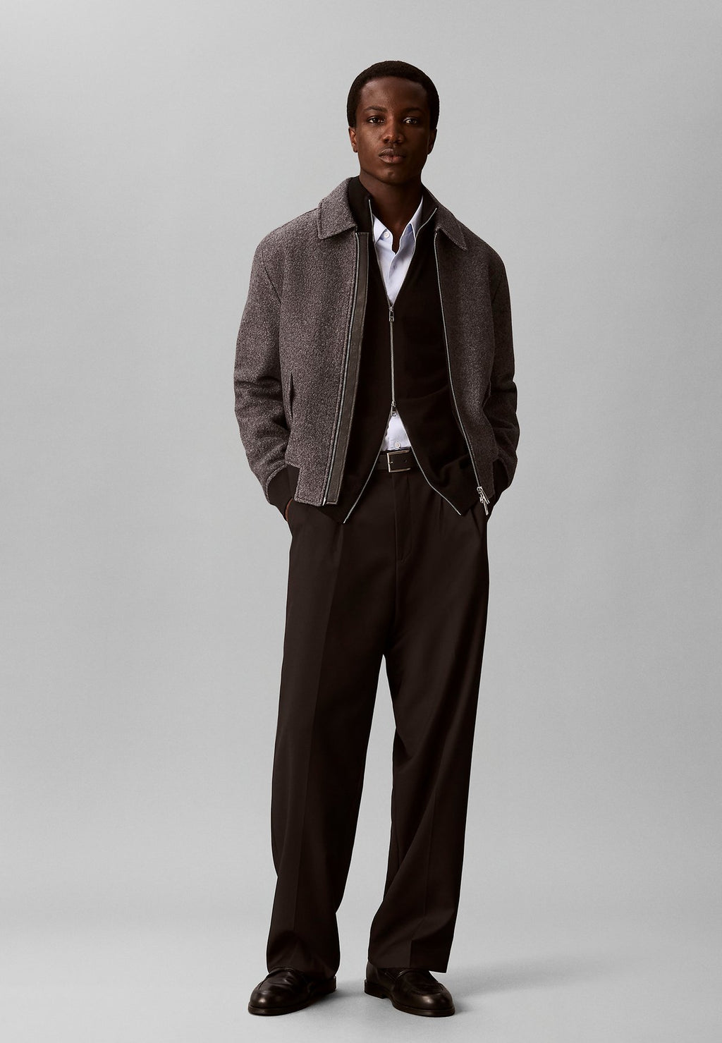 Calvin KleinWOOL BOUCLÉ BOMBER JACKET - Übergangsjacke
