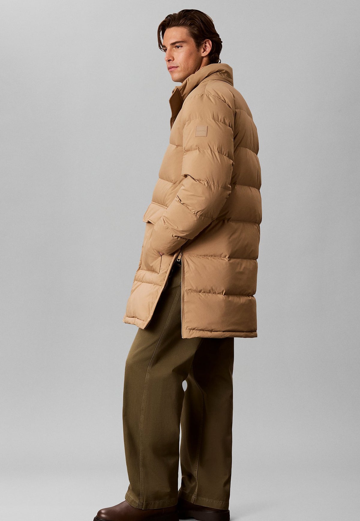 Calvin KleinLONG HOODED DOWN PUFFER COAT - Daunenmantel