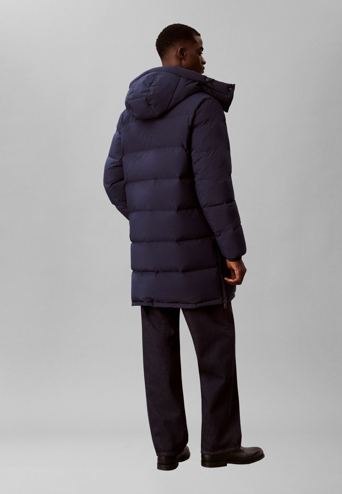 Calvin KleinLONG HOODED DOWN PUFFER COAT - Daunenmantel