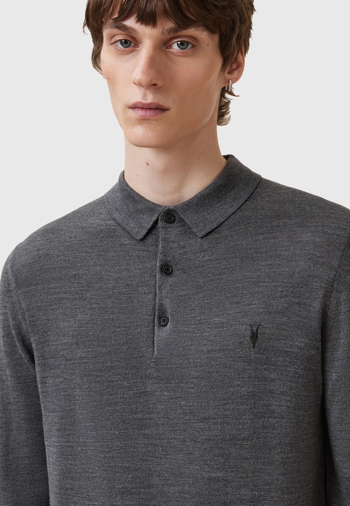 AllSaintsMODE MERINO LS POLO - Strickpullover
