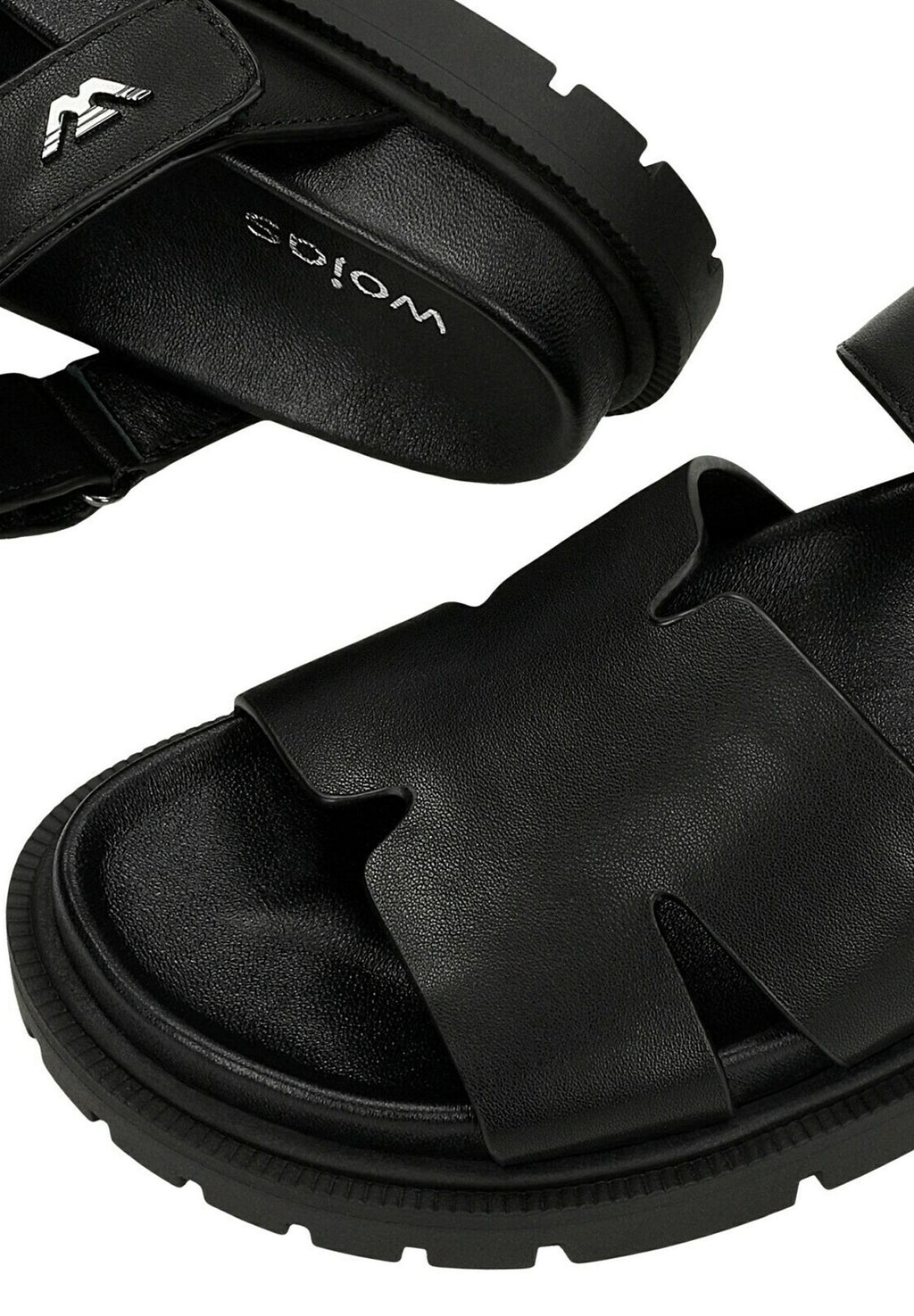 WojasCZARNE SKÓRZANE KLAPKI DAMSKIE - Pantolette flach