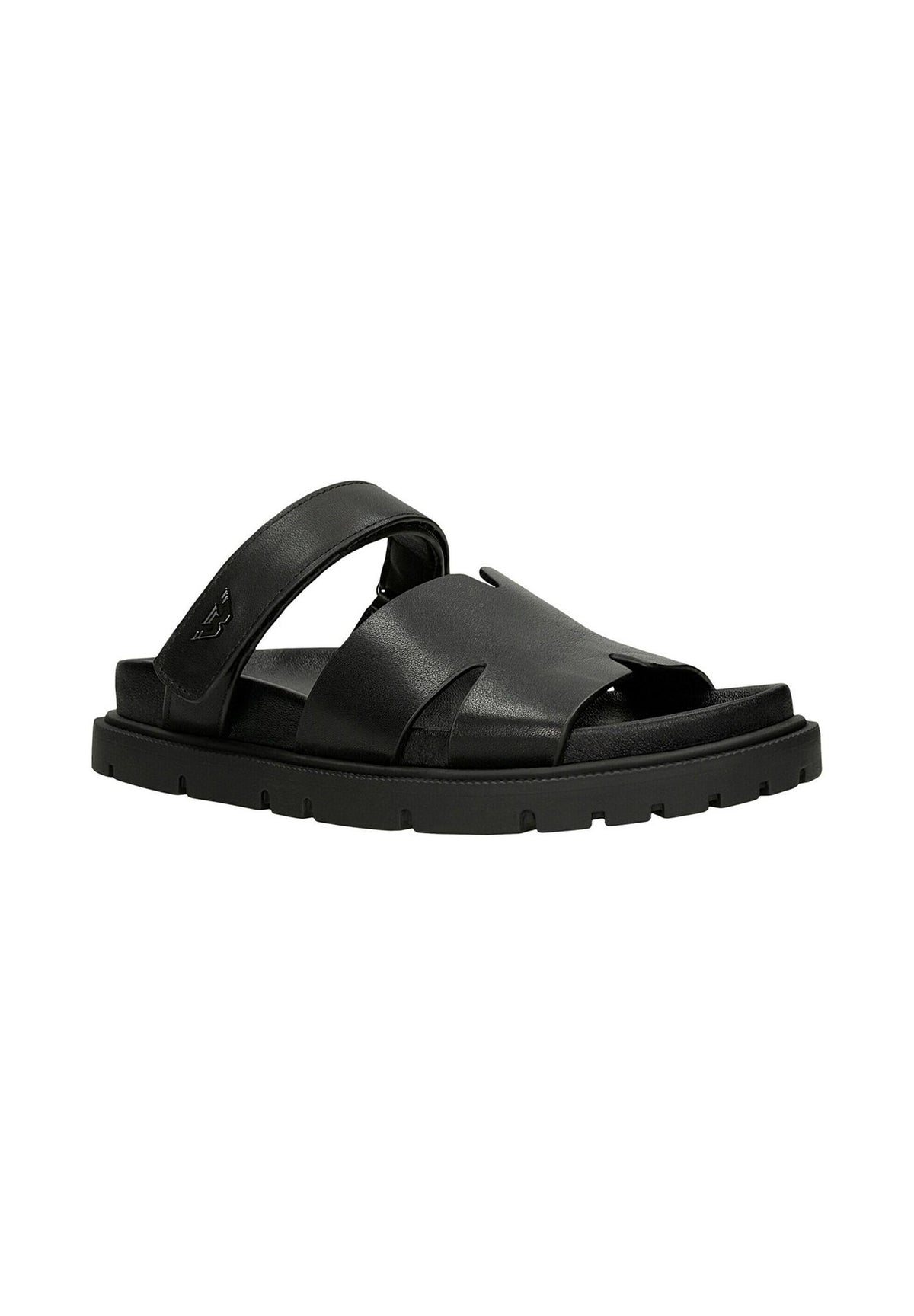 WojasCZARNE SKÓRZANE KLAPKI DAMSKIE - Pantolette flach