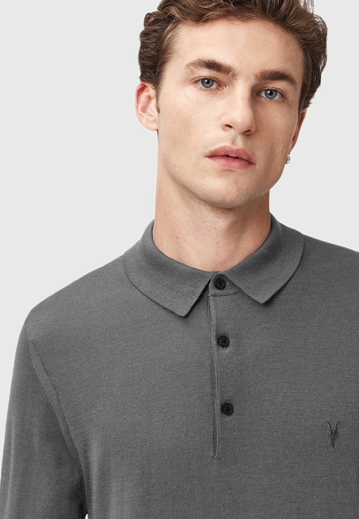 AllSaintsMODE MERINO LS POLO - Strickpullover