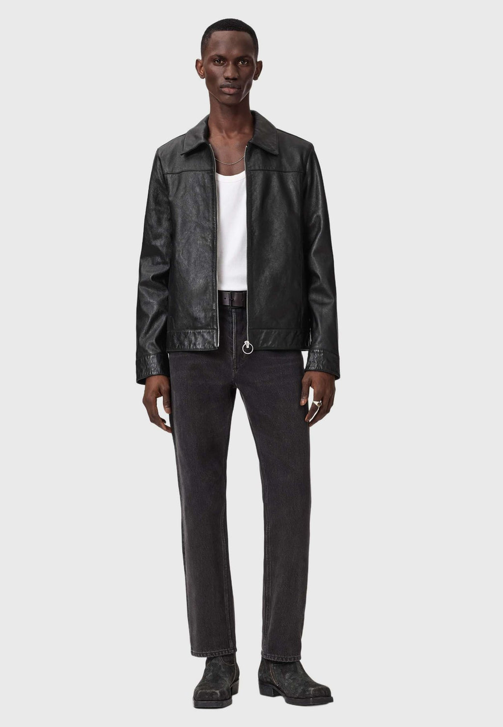 AllSaintsALKAN JACKET - Lederjacke