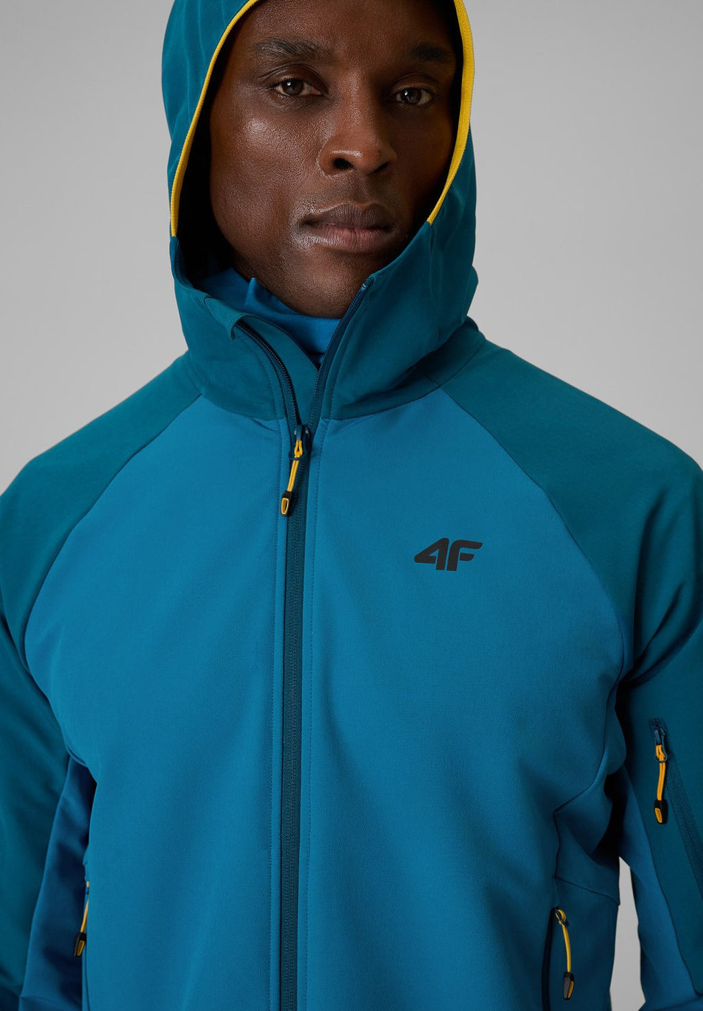 4F4F KURTKA SOFTSHELL WIATROODPORNA MĘSKA - NIEBIESKA XXL - Softshelljacke