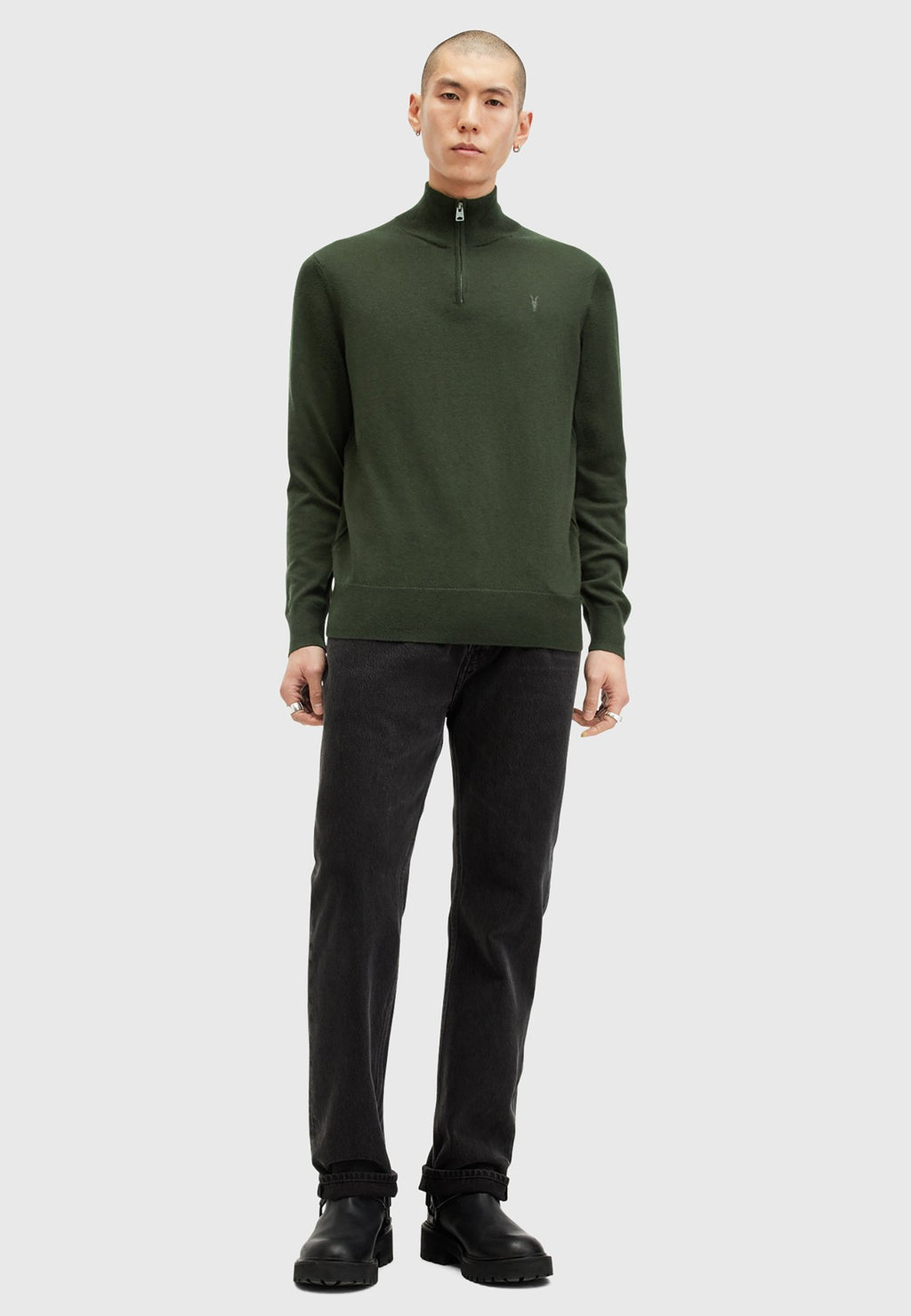 AllSaintsKILBURN ZIP FUNNEL - Strickpullover
