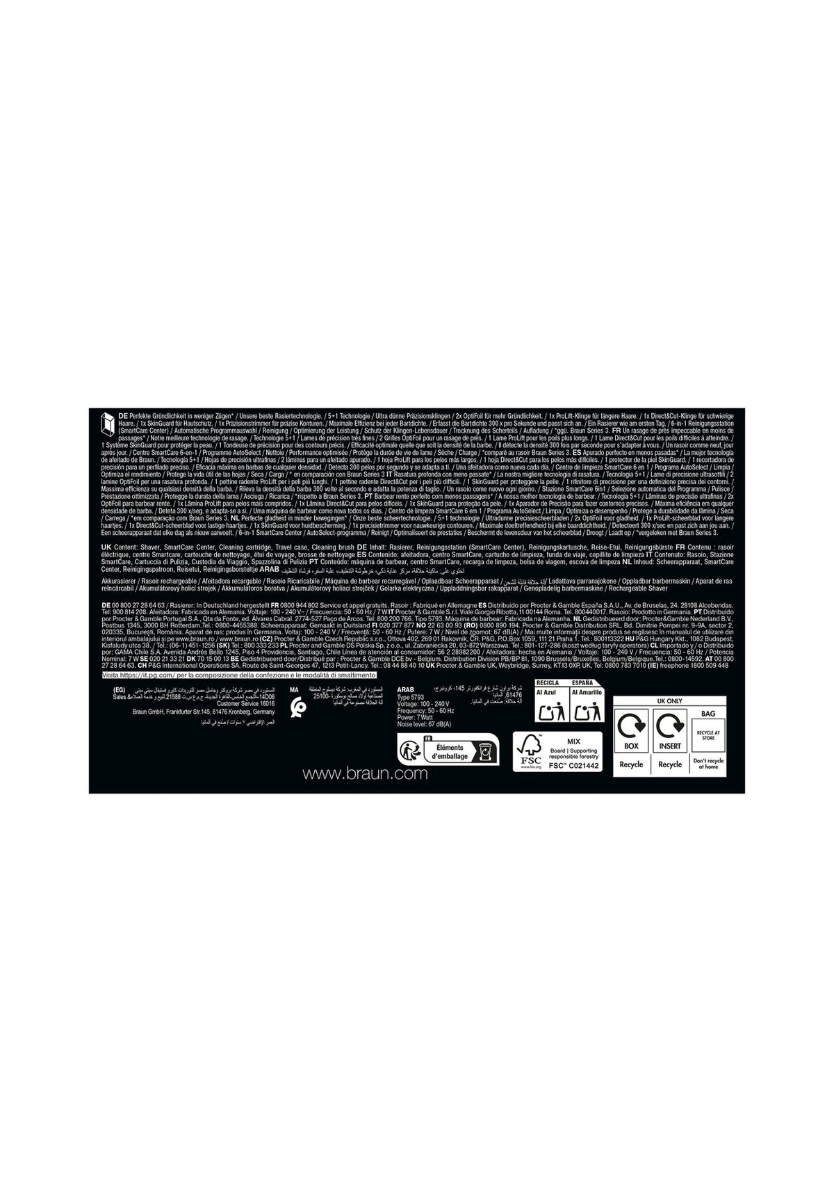 BraunBRAUN ELEKTRISCHER RASIERER - SERIES 9 PRO+ 9660CC WET&DRY - BLACK - Rasierapparat