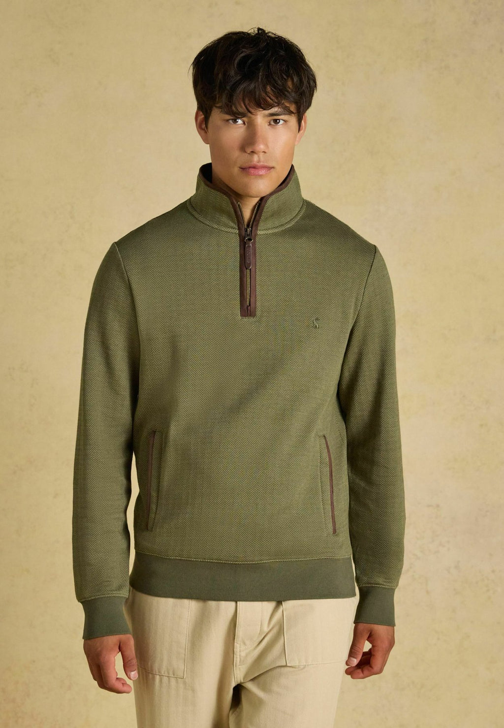 Tom JouleHERRINGBONE QUARTER ZIP SWEATSHIRT - Sweatshirt