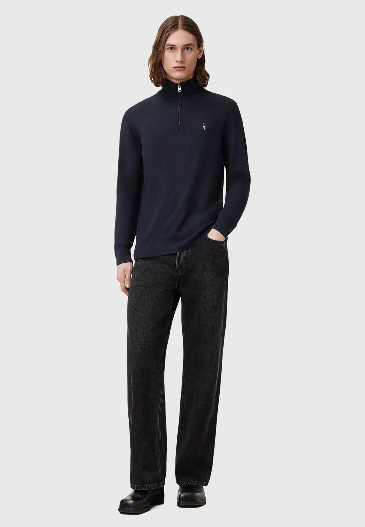 AllSaintsKILBURN ZIP FUNNEL - Strickpullover