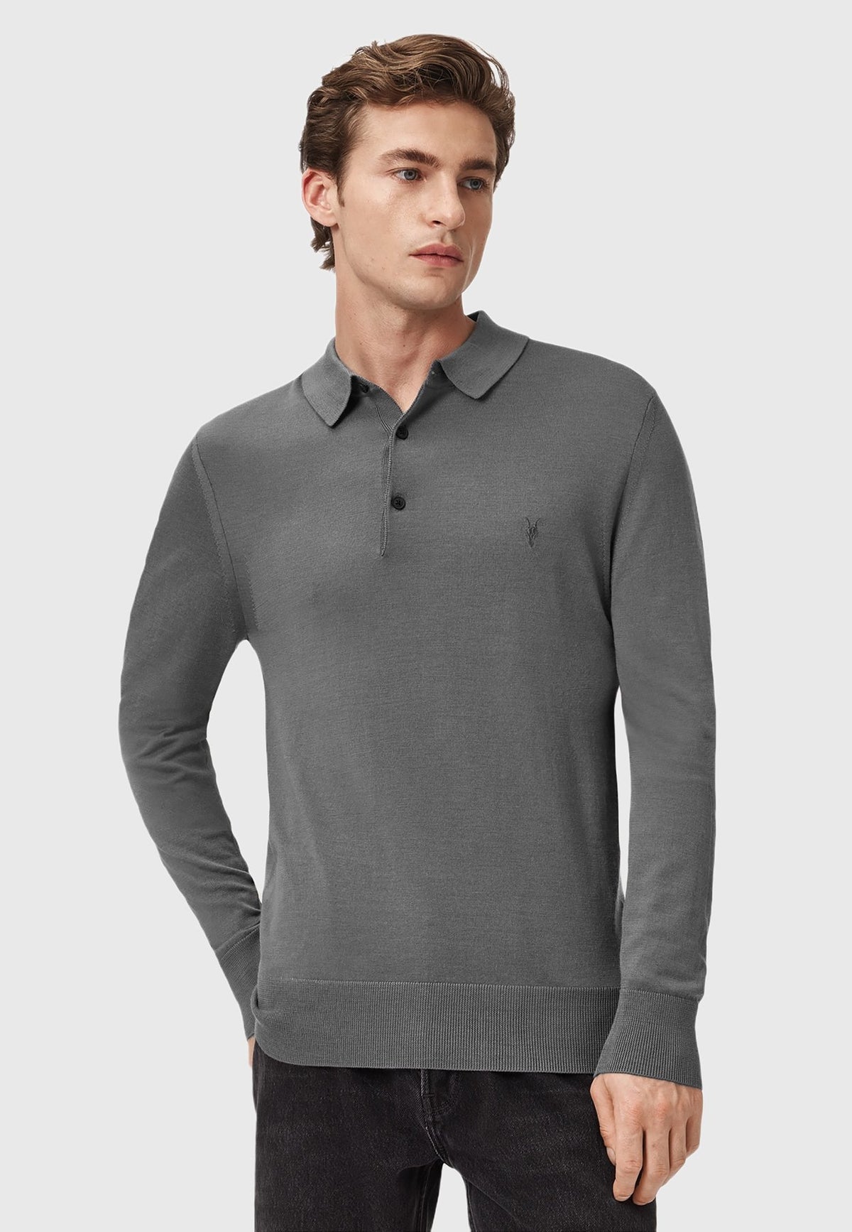 AllSaintsMODE MERINO LS POLO - Strickpullover