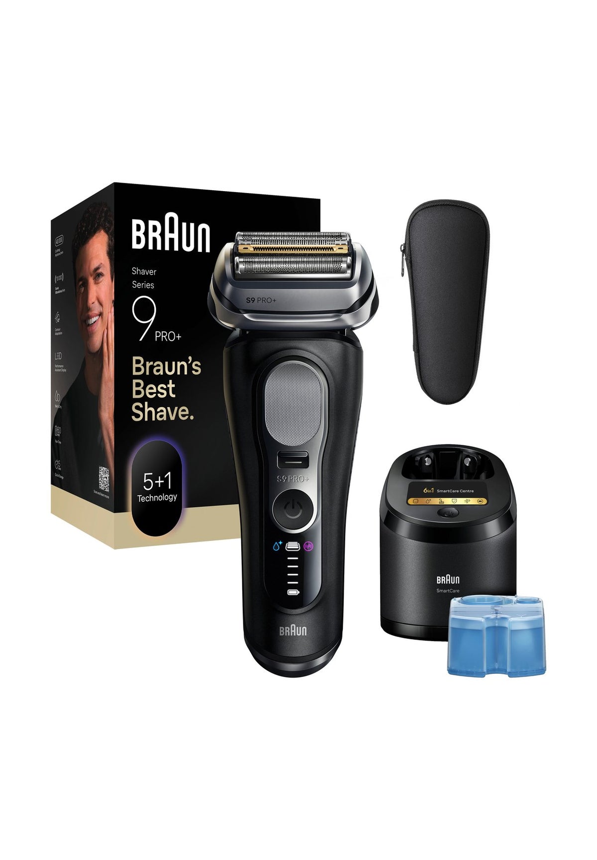BraunBRAUN ELEKTRISCHER RASIERER - SERIES 9 PRO+ 9660CC WET&DRY - BLACK - Rasierapparat