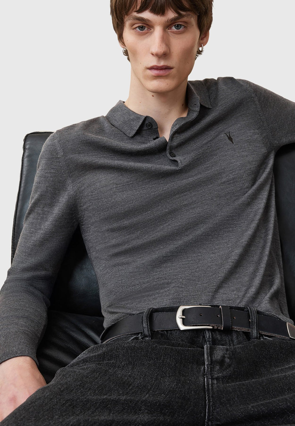 AllSaintsMODE MERINO LS POLO - Strickpullover