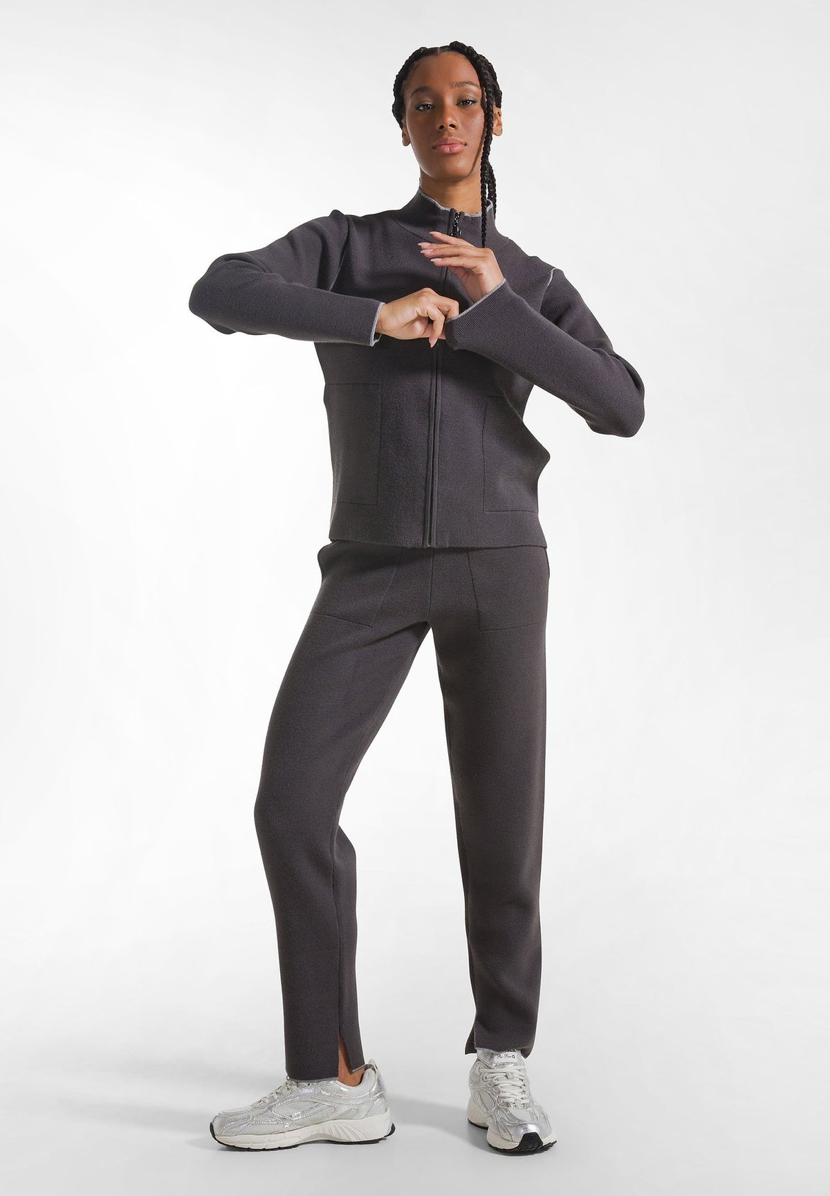DehaSTRAIGHT BI-COLOUR TROUSERS - TROUSERS - Jogginghose