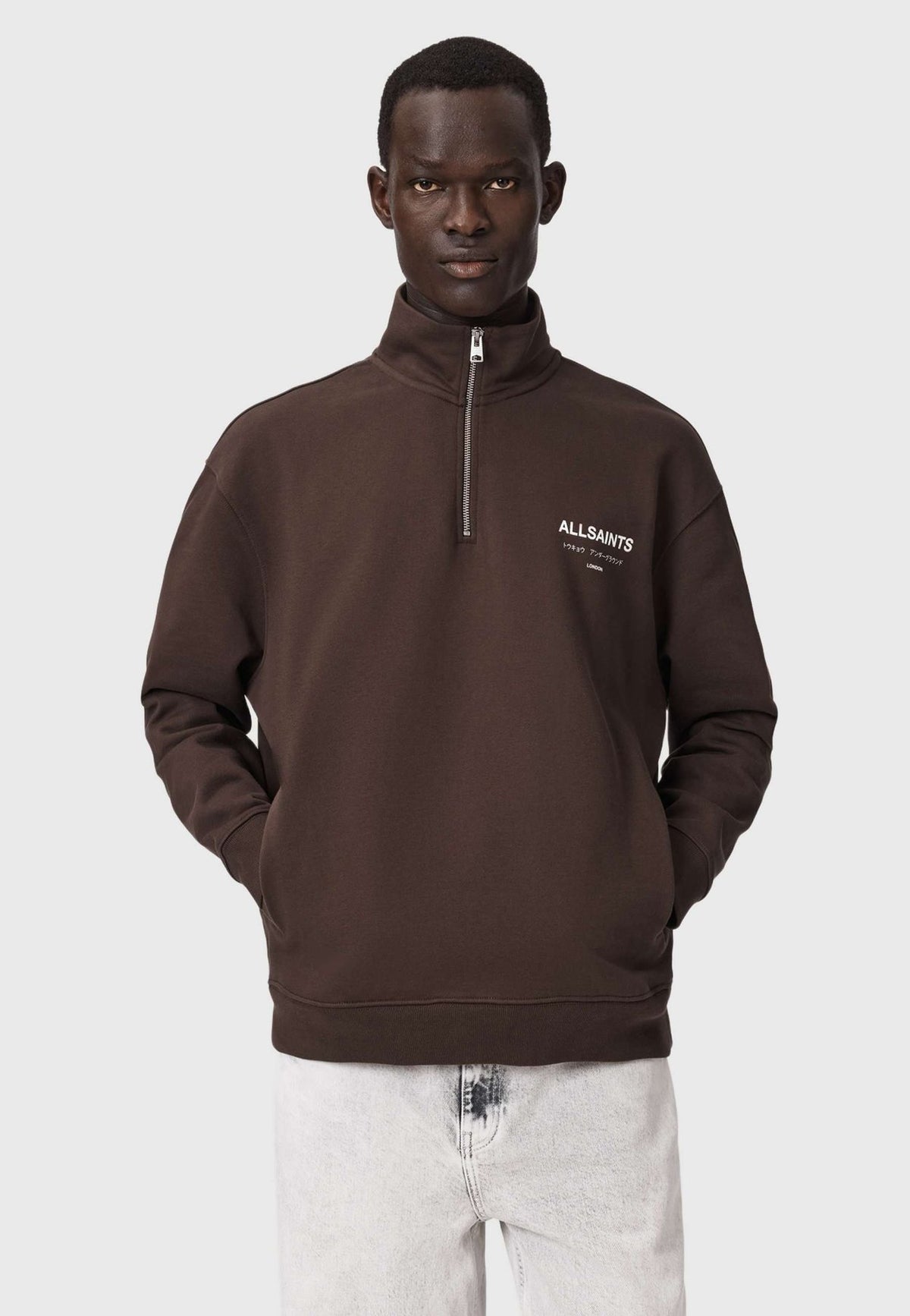 AllSaintsUNDERGROUND HALF ZIP - Sweatshirt