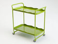 Servierwagen Metall 70x43x84 cm - Grün - zweistufiger Tablettstil für Küche