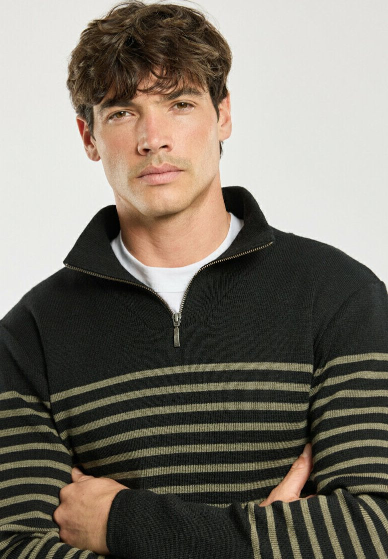 Armor luxHERITAGE STRIPED PULLOVER - Strickpullover
