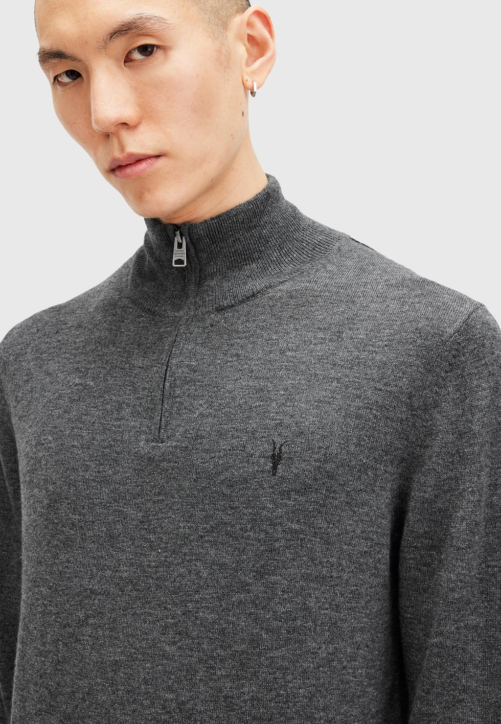 AllSaintsKILBURN ZIP FUNNEL - Strickpullover