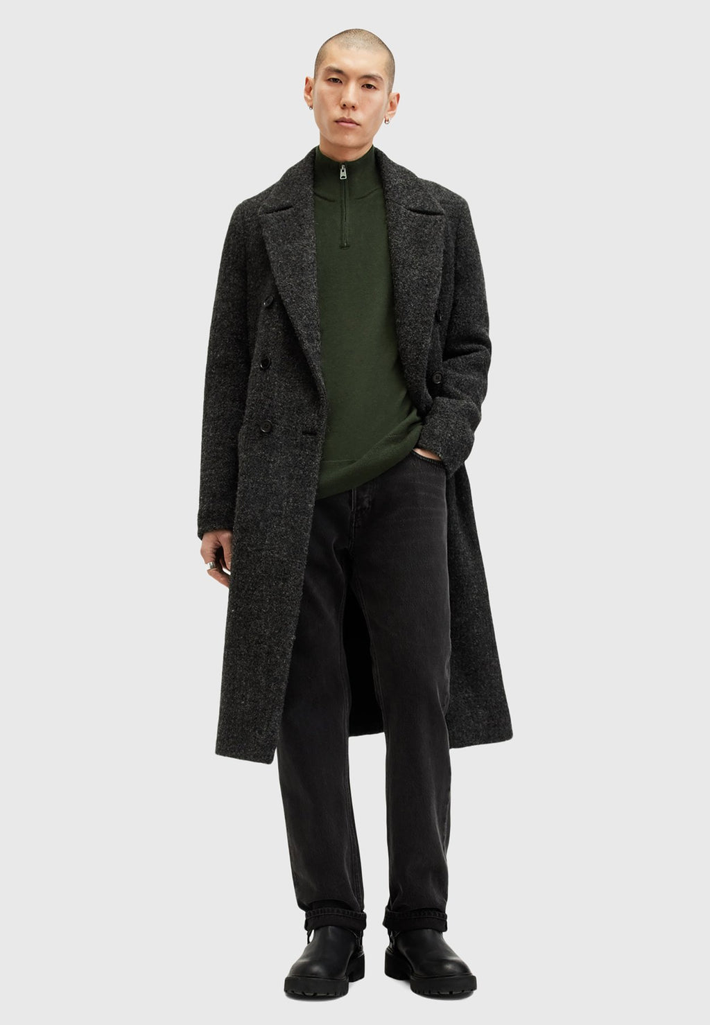 AllSaintsKILBURN ZIP FUNNEL - Strickpullover