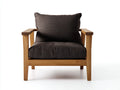 Loungesessel Holz Stoff 85x82x75 cm - Dunkelbraun und Eichefarben - breiter Outdoor Sessel