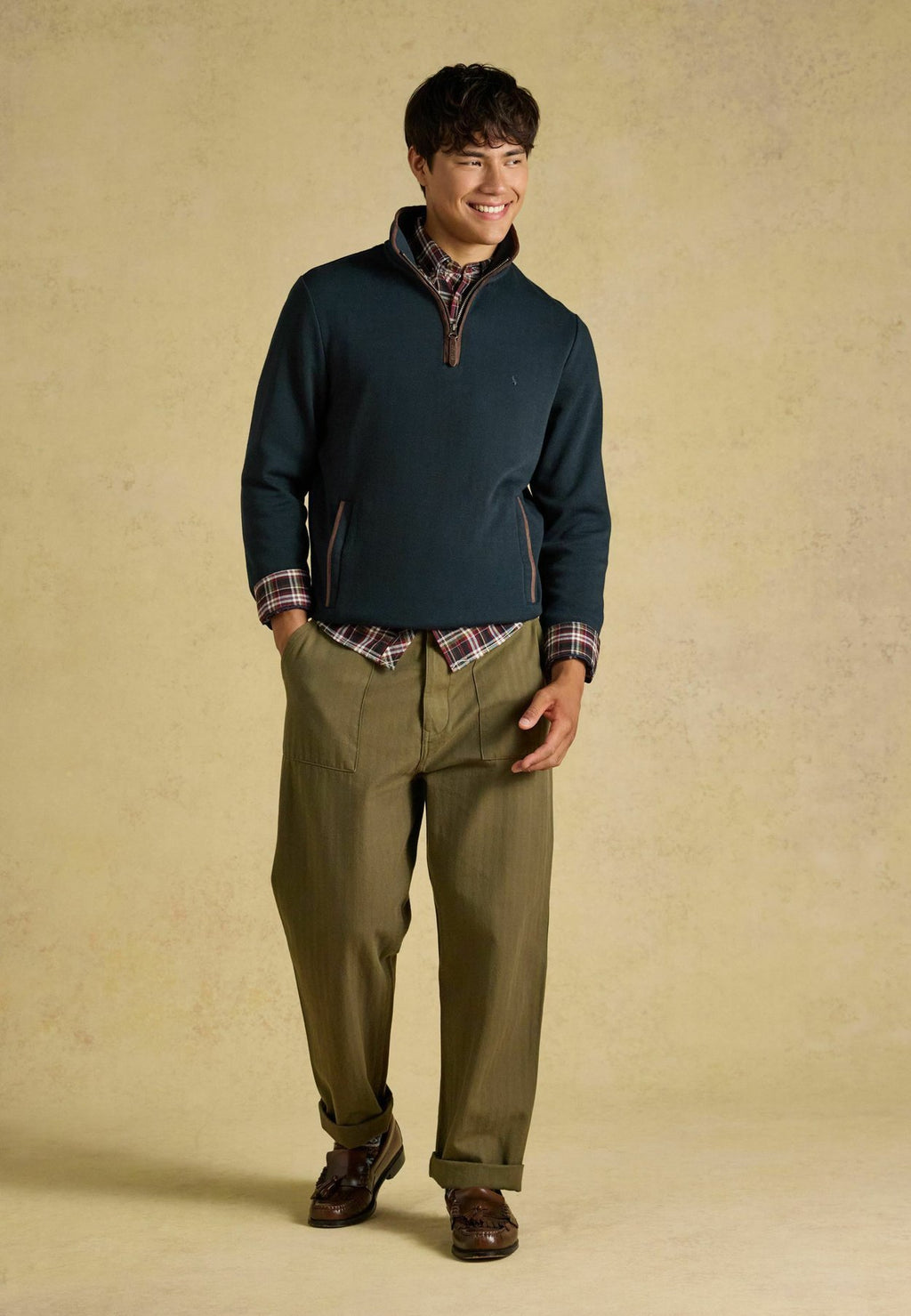 Tom JouleHERRINGBONE QUARTER ZIP SWEATSHIRT - Sweatshirt