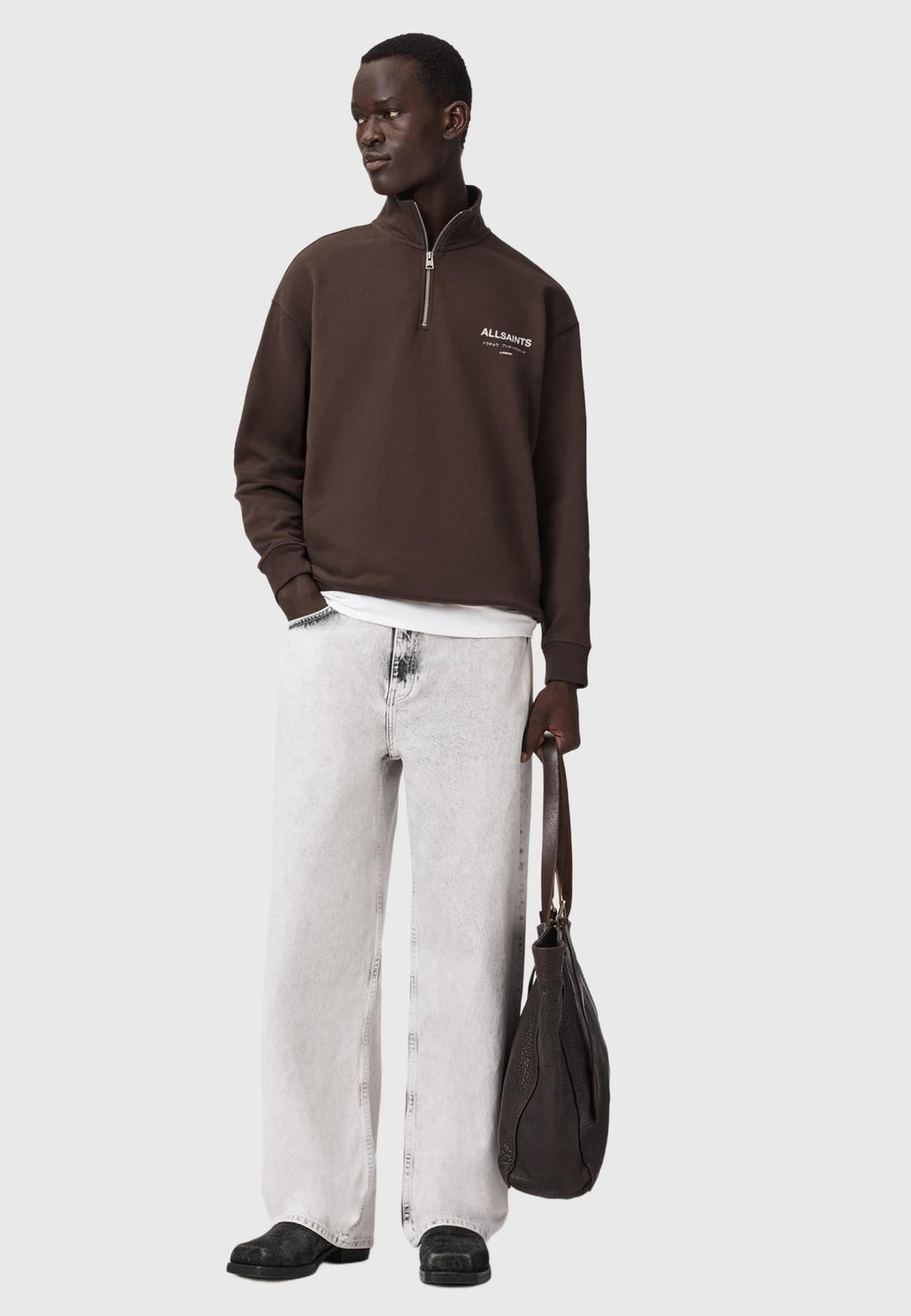 AllSaintsUNDERGROUND HALF ZIP - Sweatshirt