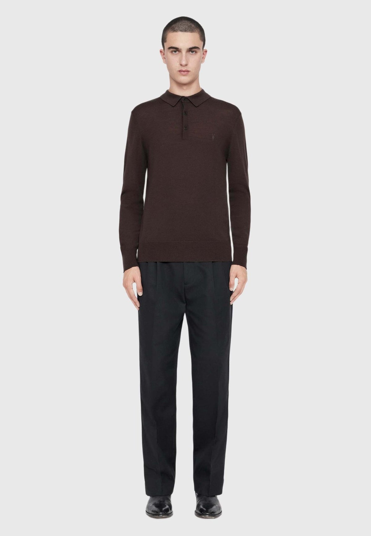 AllSaintsMODE MERINO LS POLO - Strickpullover