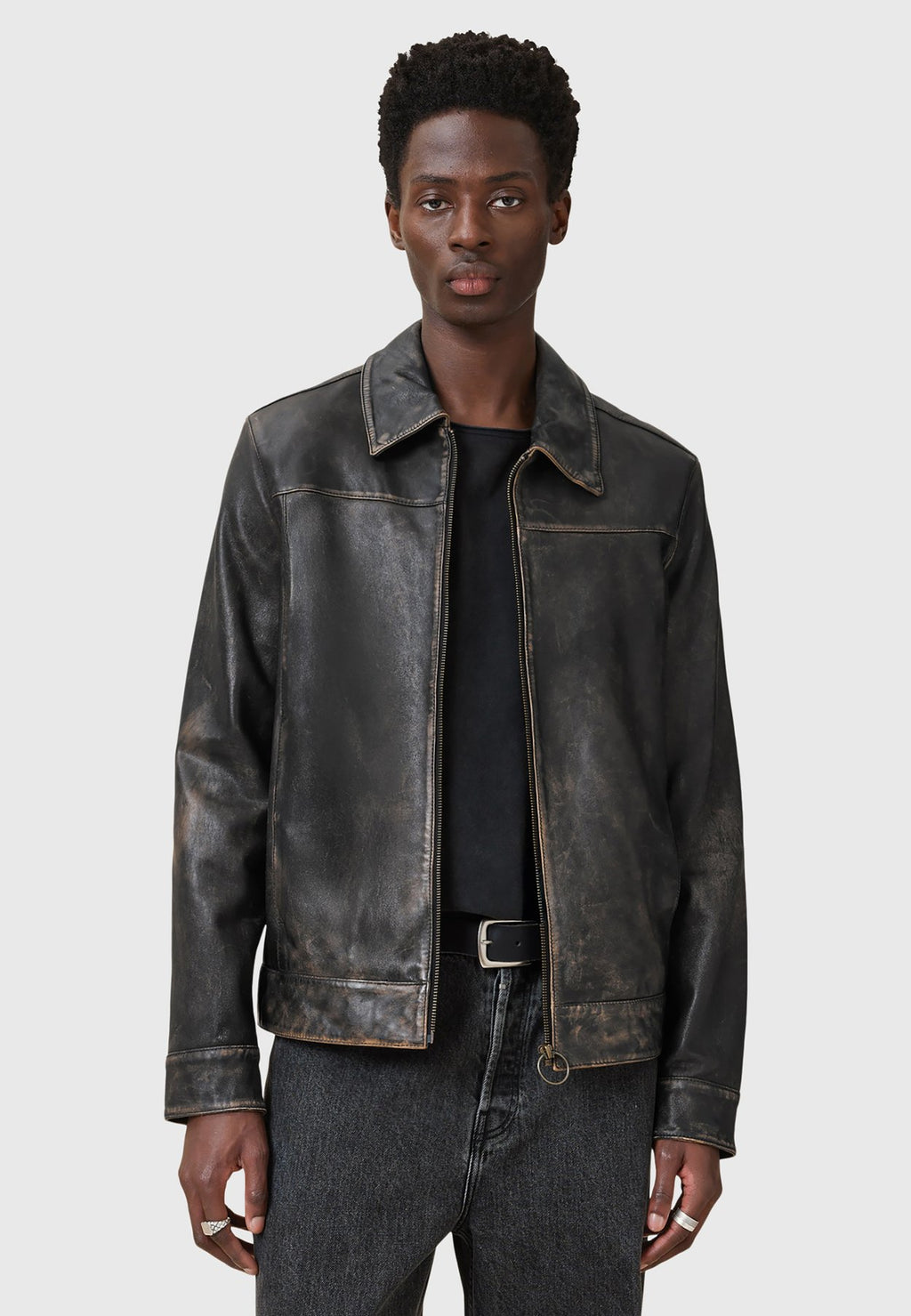 AllSaintsALKAN JACKET - Lederjacke