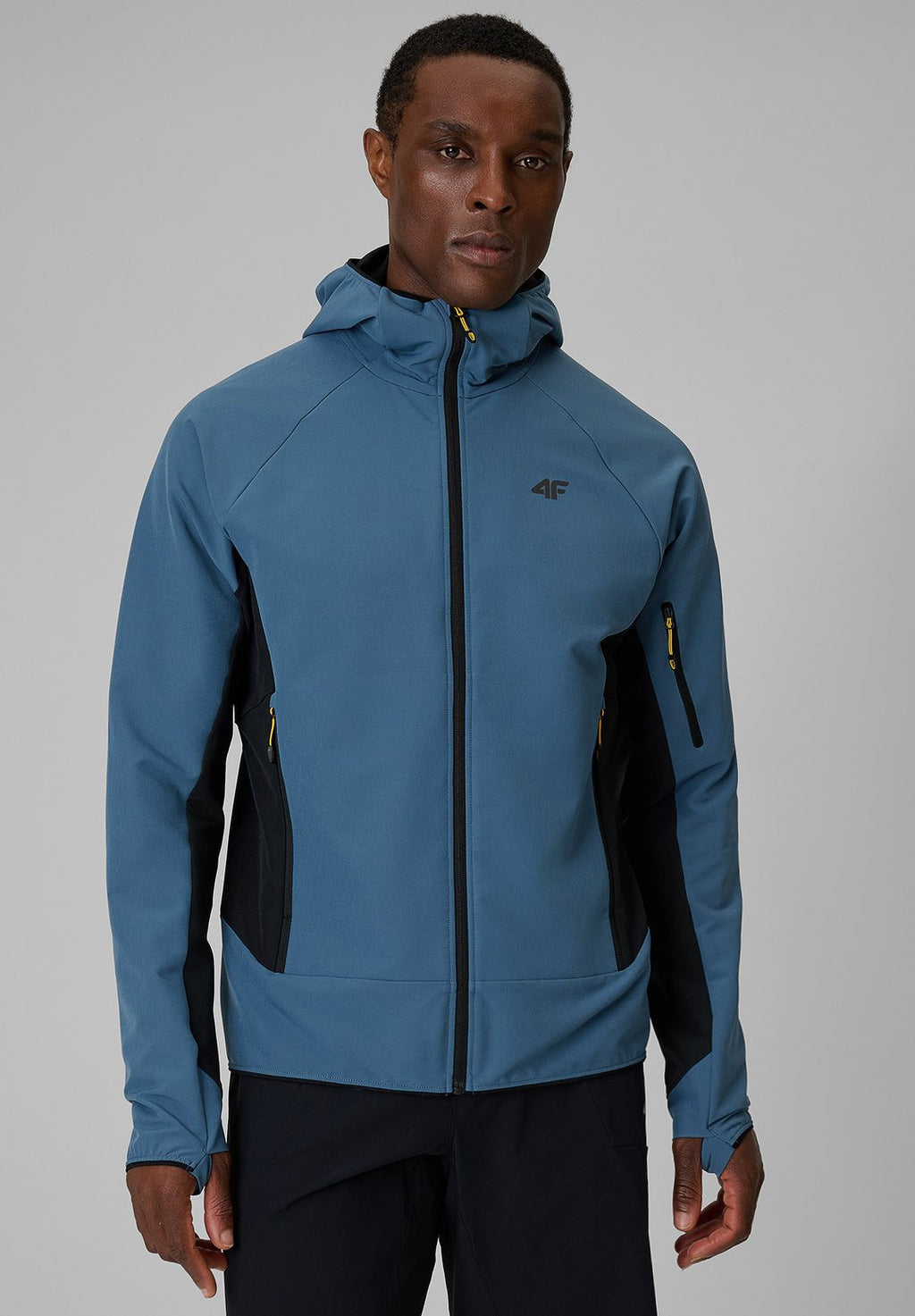 4F4F KURTKA SOFTSHELL WIATROODPORNA MĘSKA - NIEBIESKA XXL - Softshelljacke