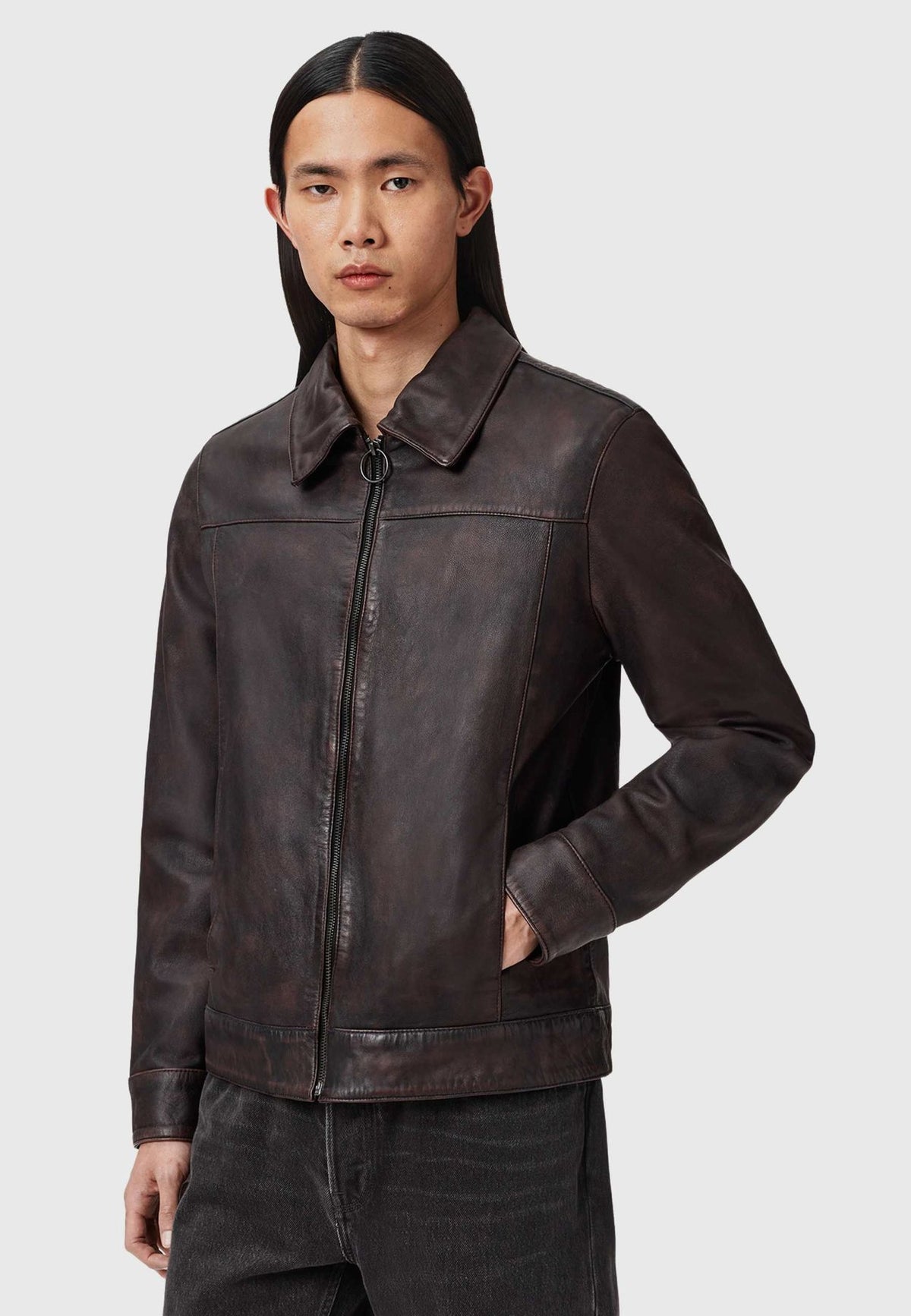 AllSaintsALKAN JACKET - Lederjacke