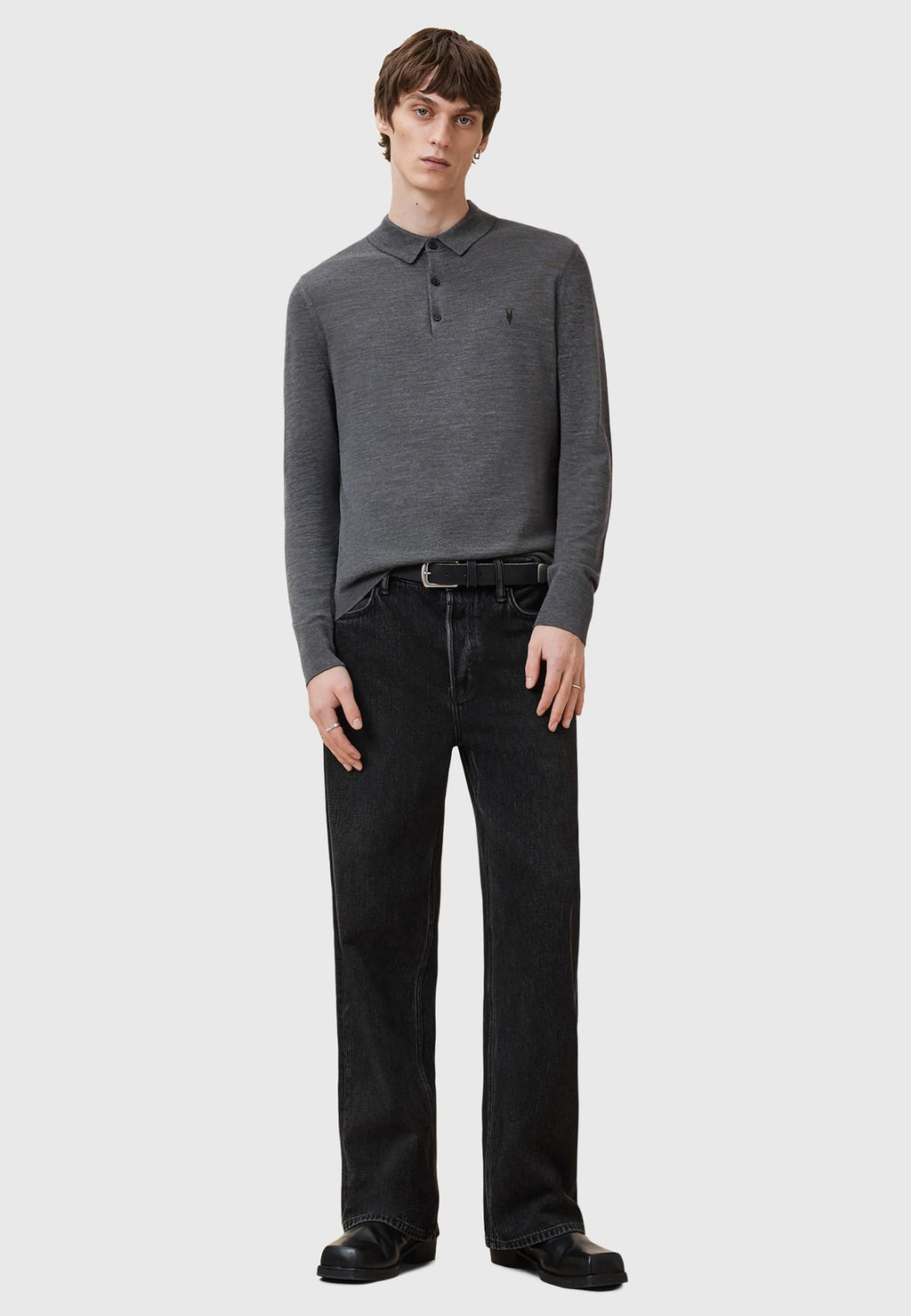 AllSaintsMODE MERINO LS POLO - Strickpullover