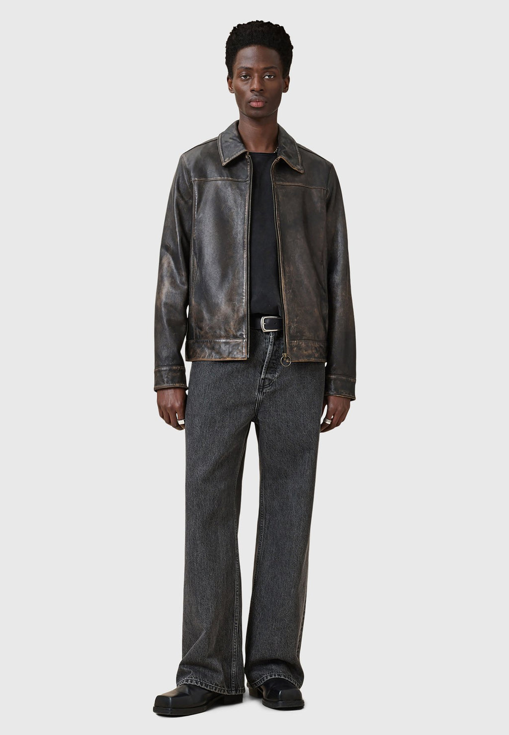 AllSaintsALKAN JACKET - Lederjacke