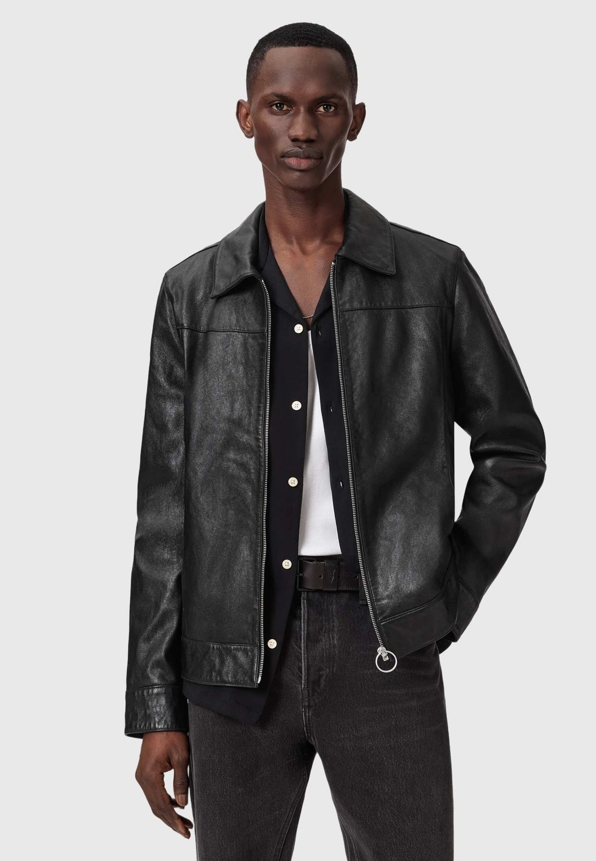 AllSaintsALKAN JACKET - Lederjacke