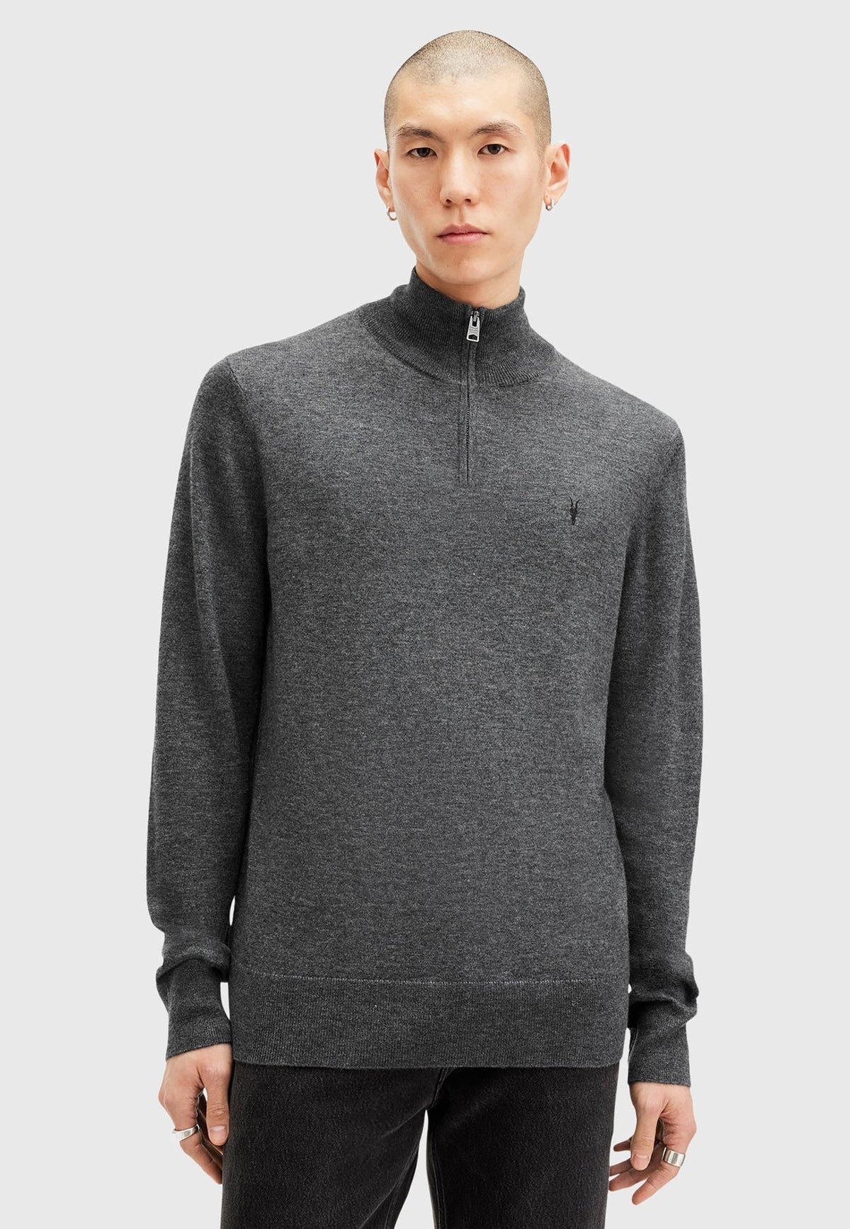 AllSaintsKILBURN ZIP FUNNEL - Strickpullover