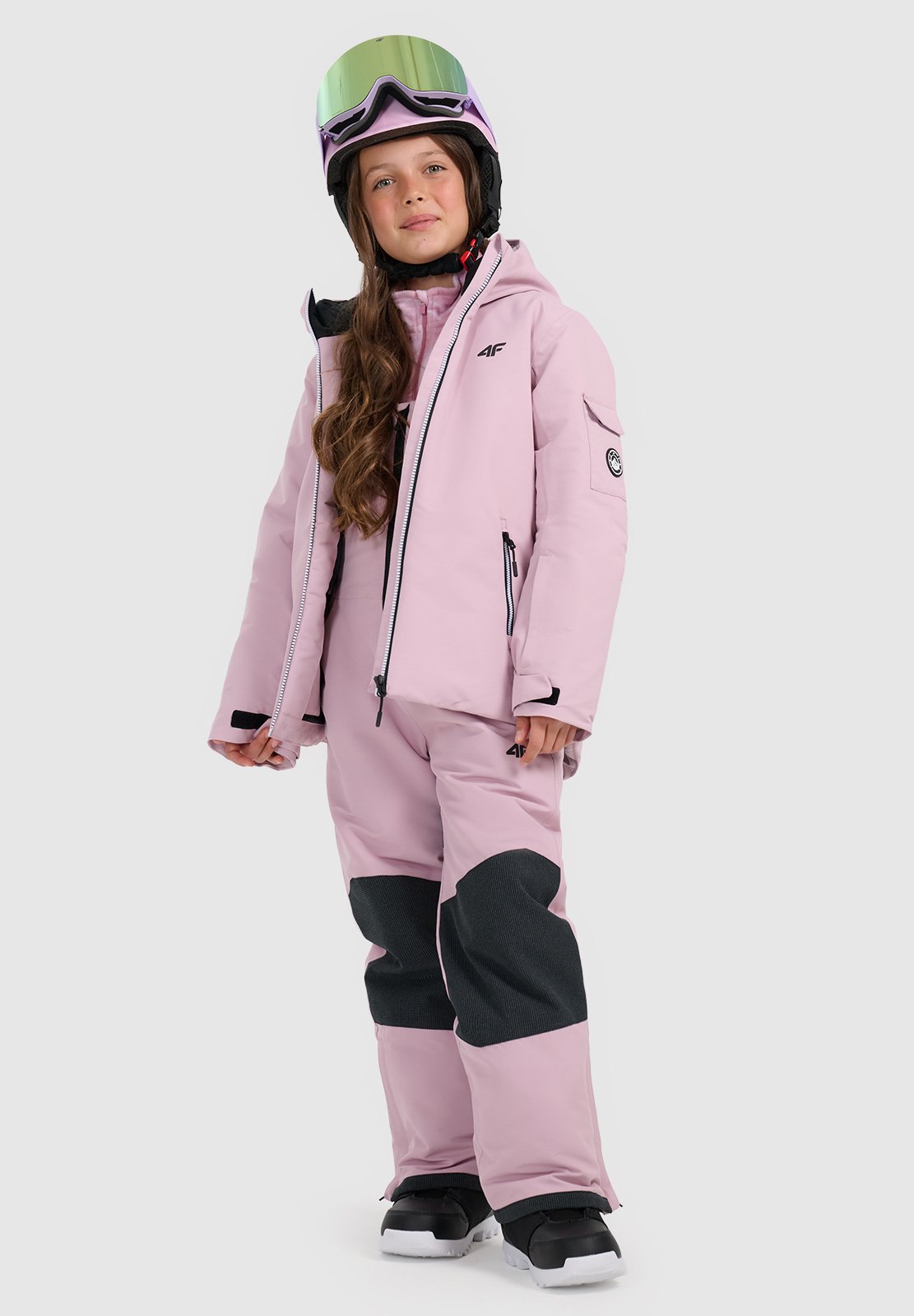 4F4F SPODNIE SNOWBOARDOWE MEMBRANA 10000 DZIEWCZĘCE - RÓŻOWE 122 (6-7 LAT) - Regenhose