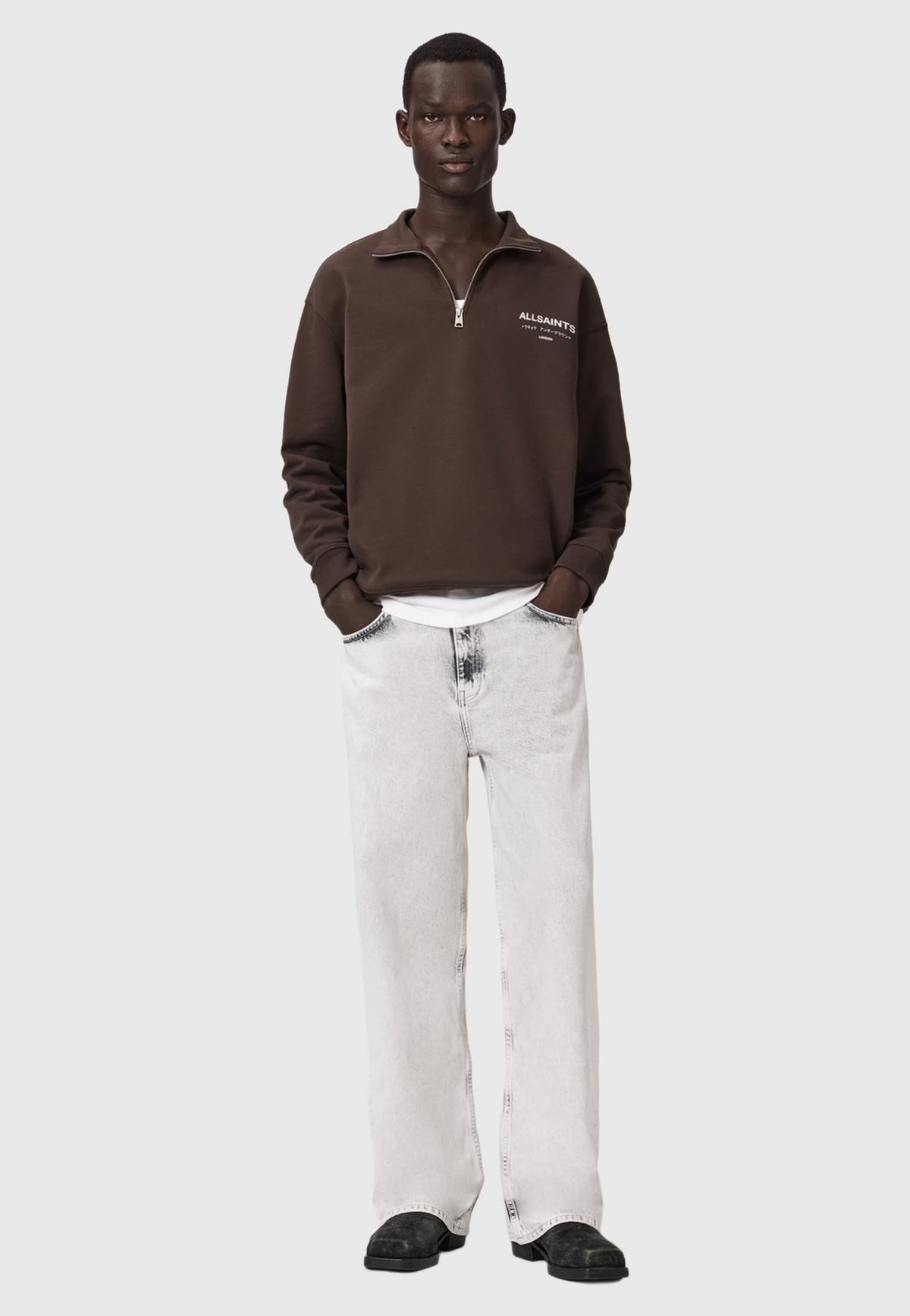 AllSaintsUNDERGROUND HALF ZIP - Sweatshirt