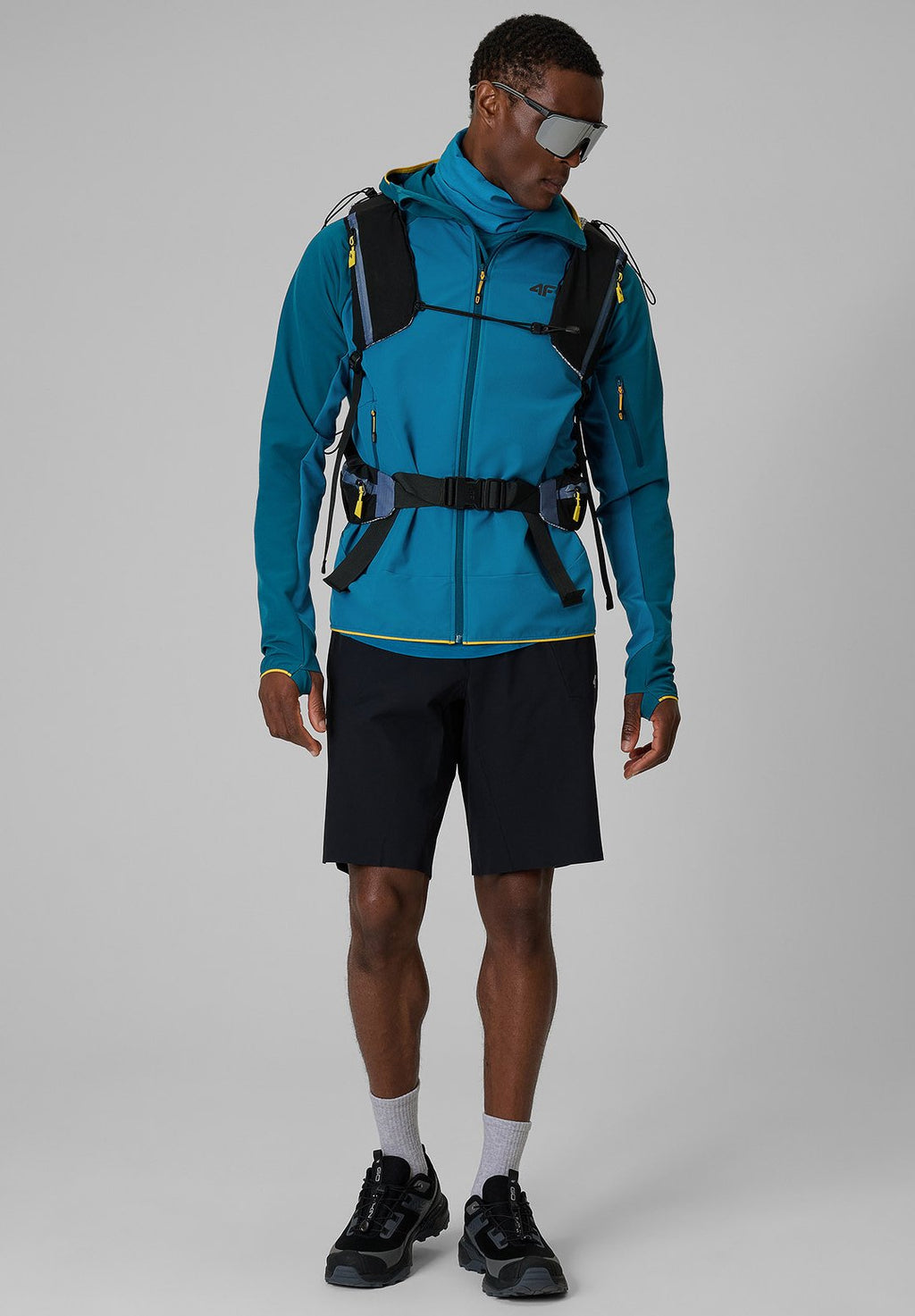 4F4F KURTKA SOFTSHELL WIATROODPORNA MĘSKA - NIEBIESKA XXL - Softshelljacke