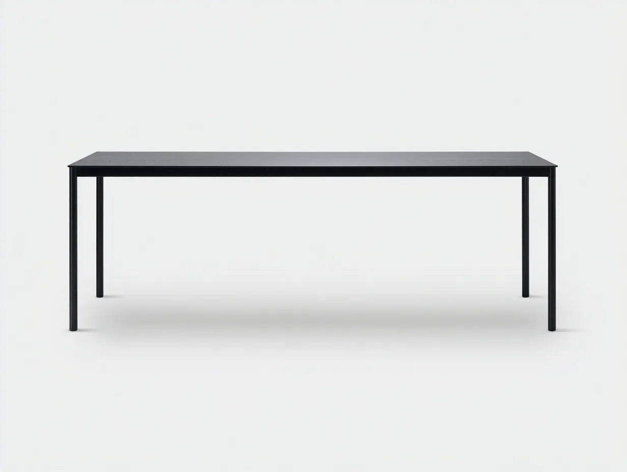 Esstisch Metall 180x90x75 cm - Schwarz - schmaler Industriestil für Esszimmer