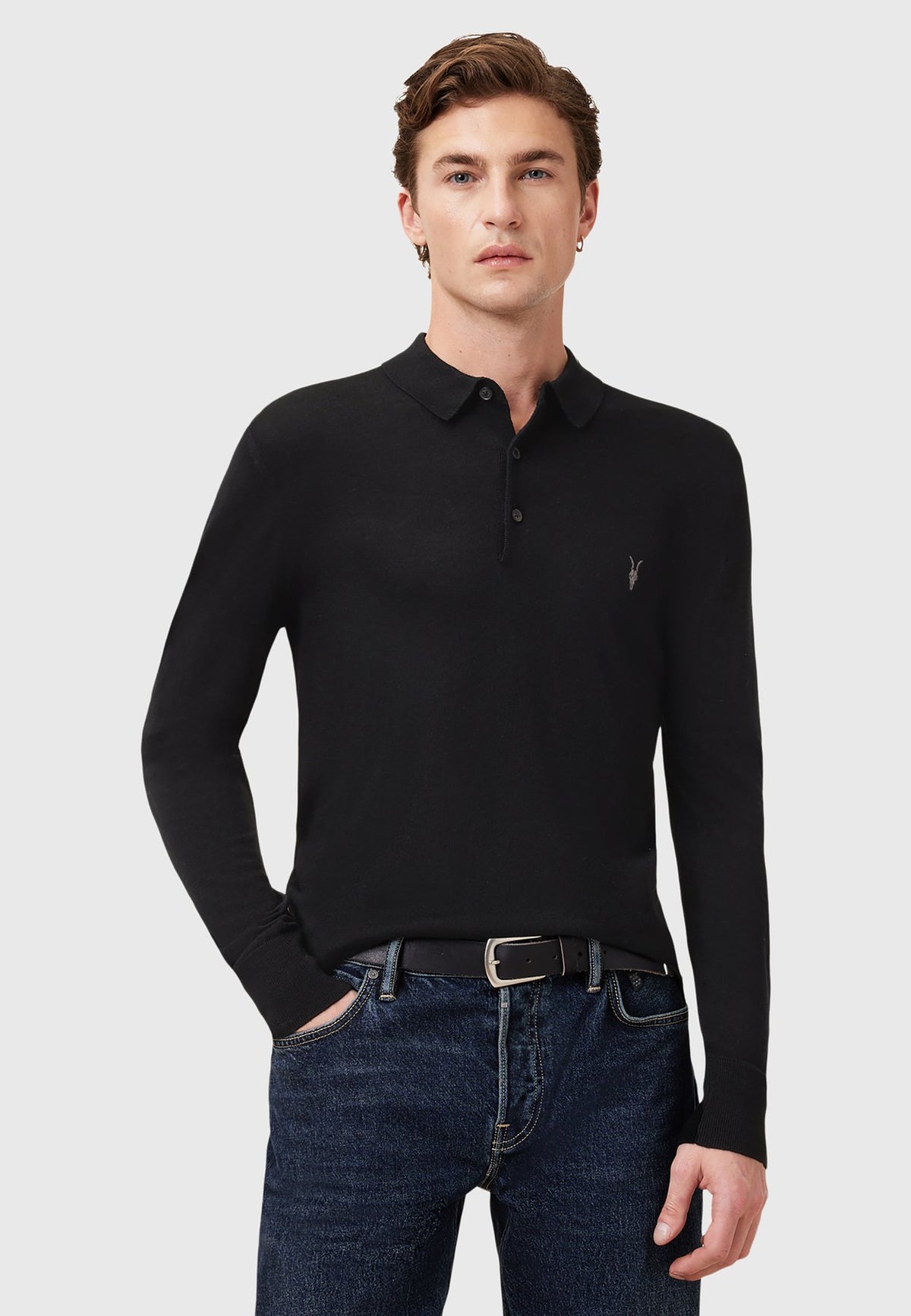 AllSaintsMODE MERINO LS POLO - Strickpullover