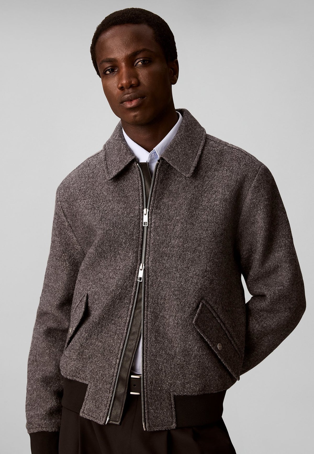 Calvin KleinWOOL BOUCLÉ BOMBER JACKET - Übergangsjacke