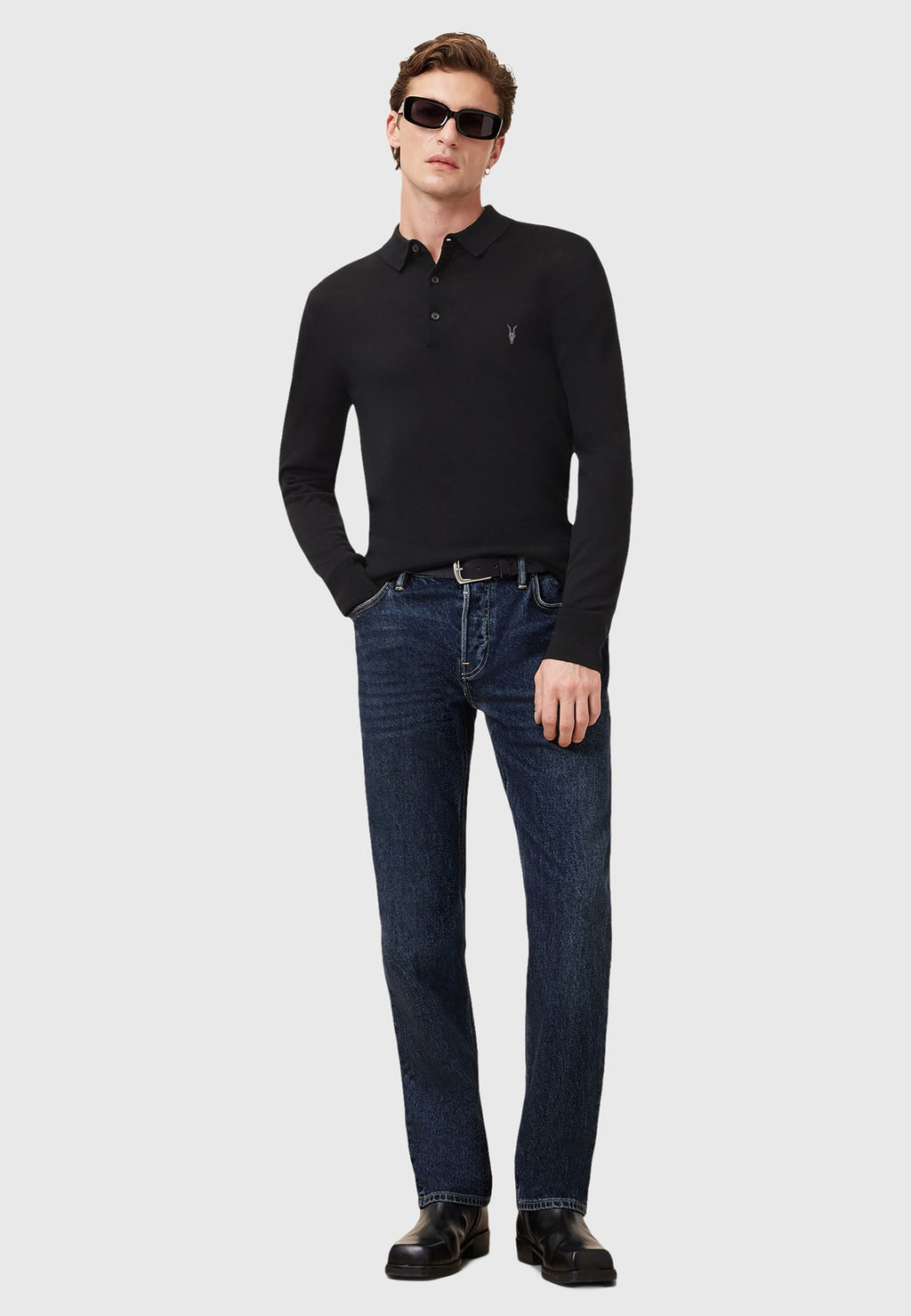 AllSaintsMODE MERINO LS POLO - Strickpullover