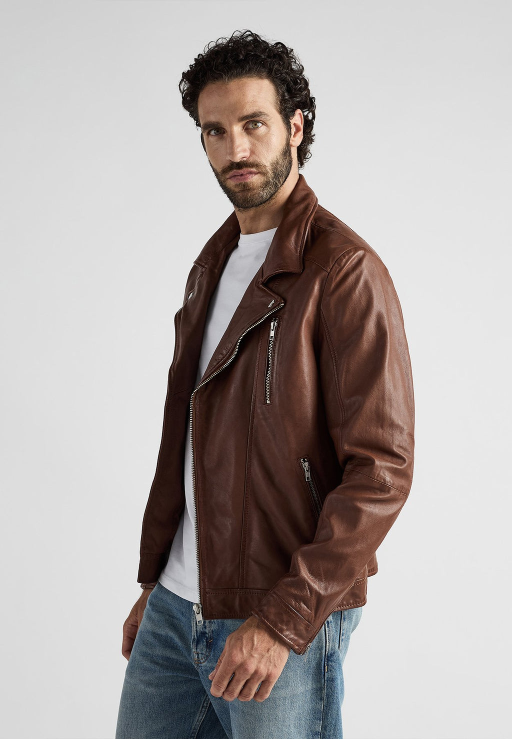 JCCIM BIKERSTIL - Lederjacke
