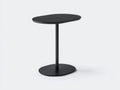 Beistelltisch oval aus Metall 58x42x60 cm - Schwarz - schlanker Mittelfuß für Wohnzimmer