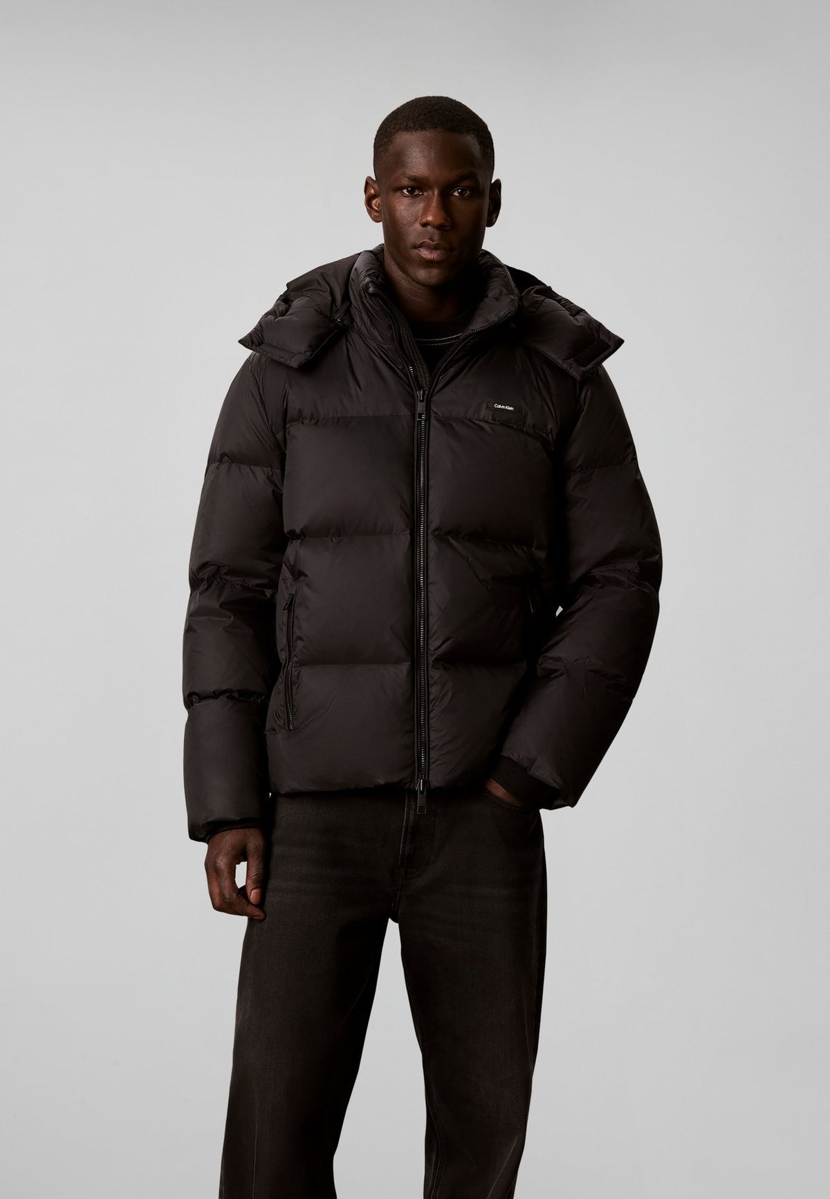 Calvin KleinREMOVABLE HOOD LOGO PUFFER JACKET - Daunenjacke