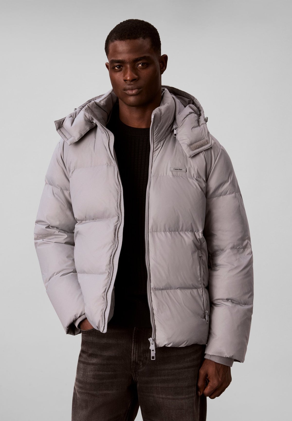 Calvin KleinREMOVABLE HOOD LOGO PUFFER JACKET - Daunenjacke