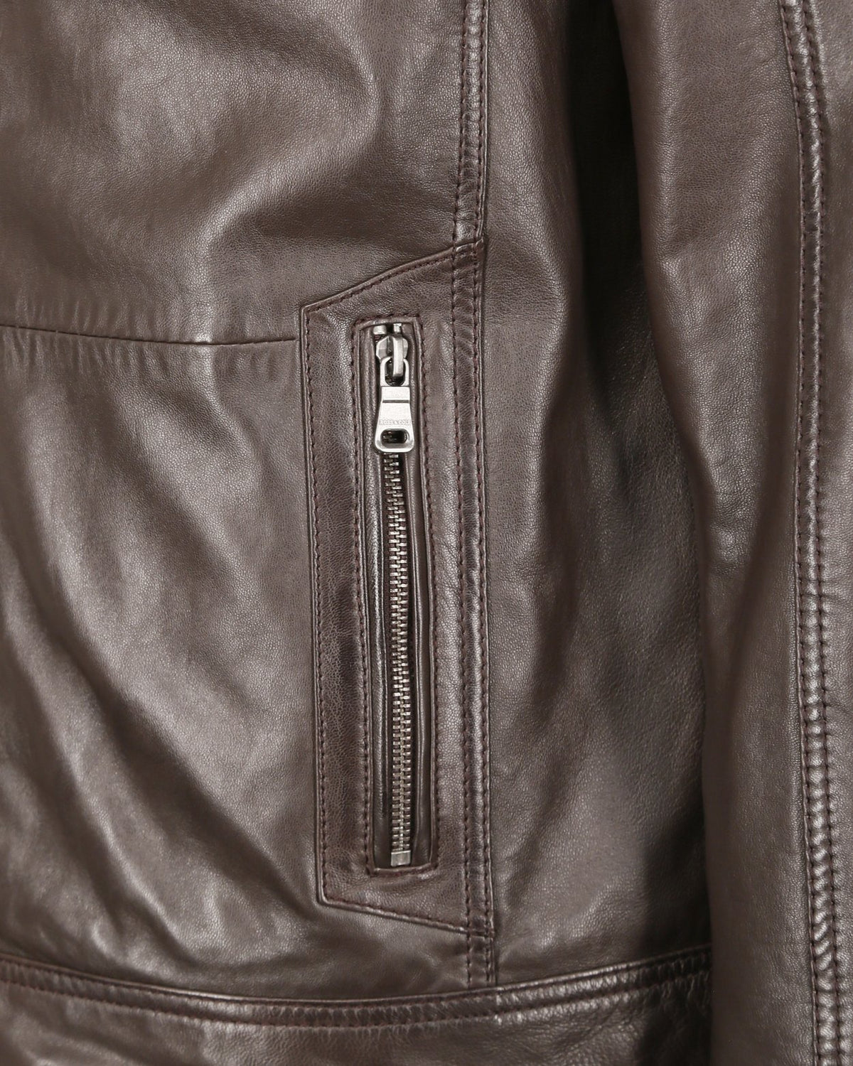 JCCMIT DOPPELTEM KRAGEN - Lederjacke